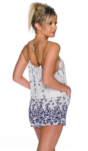 Luftiger Kurz-Overall im Boho-Style - weiß