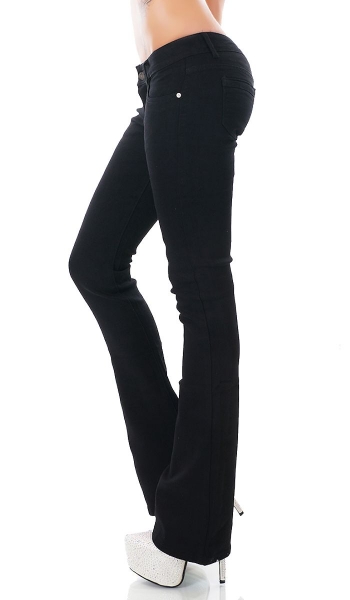Stretch-Jeans im Bootcut-Style schwarz
