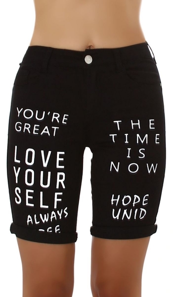 Capri Jeans Hose mit Prints