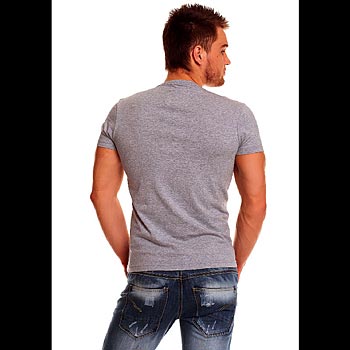 Shirt mit Schriftzug-Patches in silbergrau