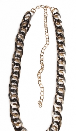 Kettengürtel in Hammerschlag-Optik - schwarz / gold