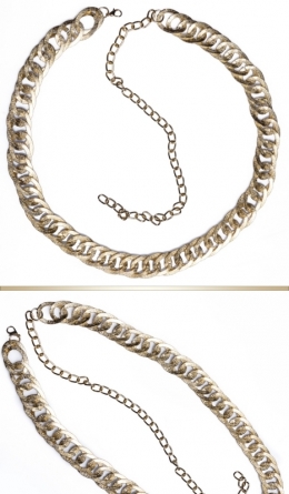 Kettengürtel in Hammerschlag-Optik - gold