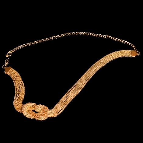 Glänzender Kettengürtel mit Zierknoten - gold