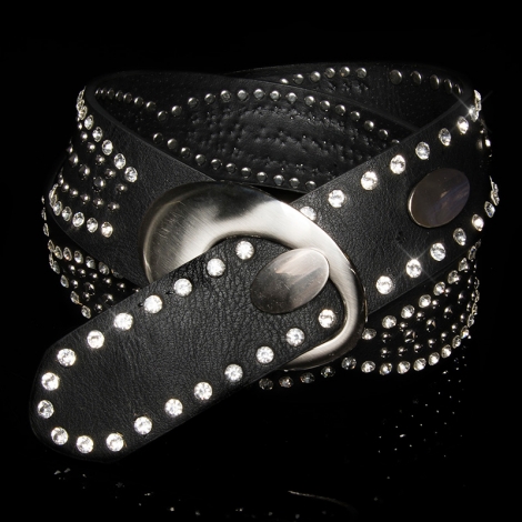 Sexy Hüftgürtel mit Strasssteinen schwarz