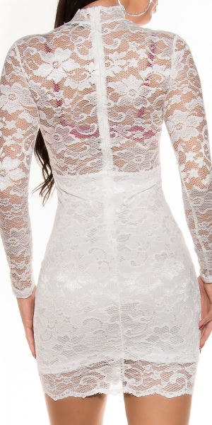Elegantes Spitzen-Minikleid - weiß