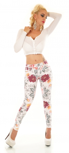 Freche Röhrenjeans im Wende-Design uni weiß oder multicolor