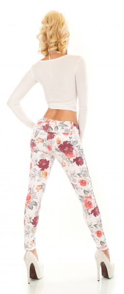 Freche Röhrenjeans im Wende-Design uni weiß oder multicolor