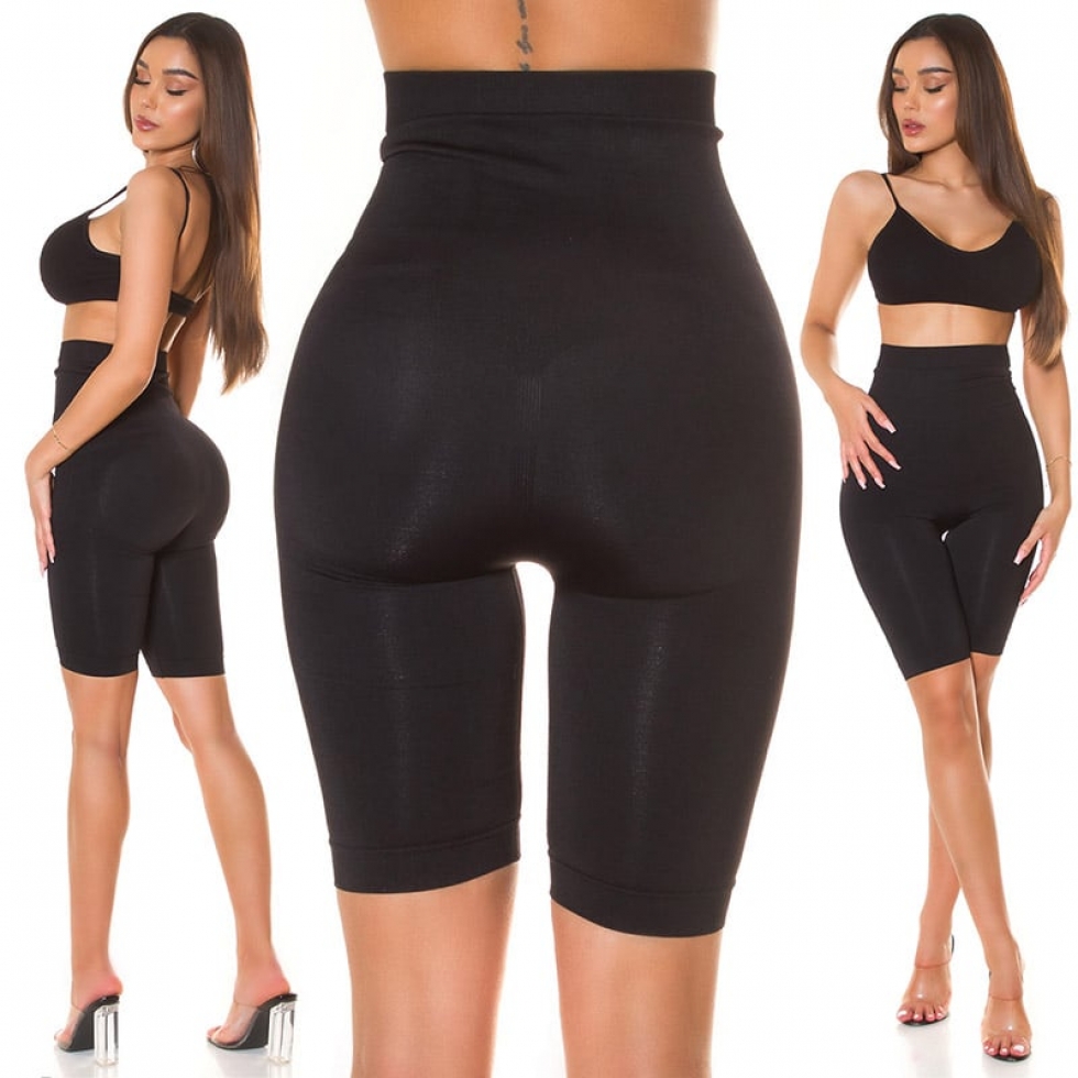 Bauchweg Biker-Shorts in schwarz