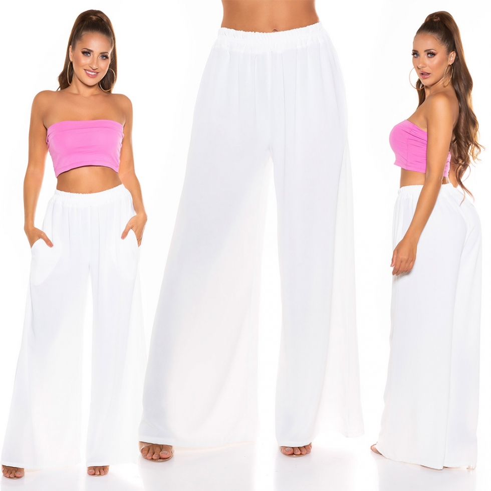 Luftig leichte Sommer Hose in weiß