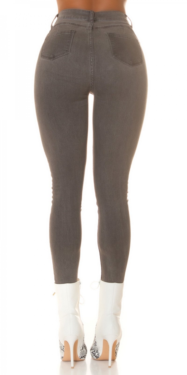 High Waist Basic Skinny Jeans in aktueller Waschung - grey