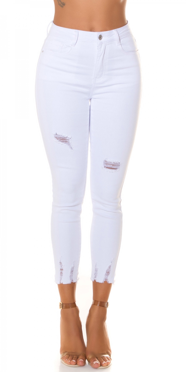 Weiße Damen Jeans Hose