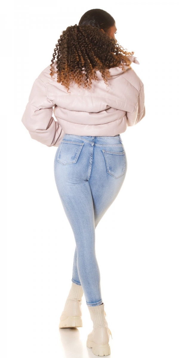 High Waist Skinny-Jeans im modischen destroyed Look - blue washed