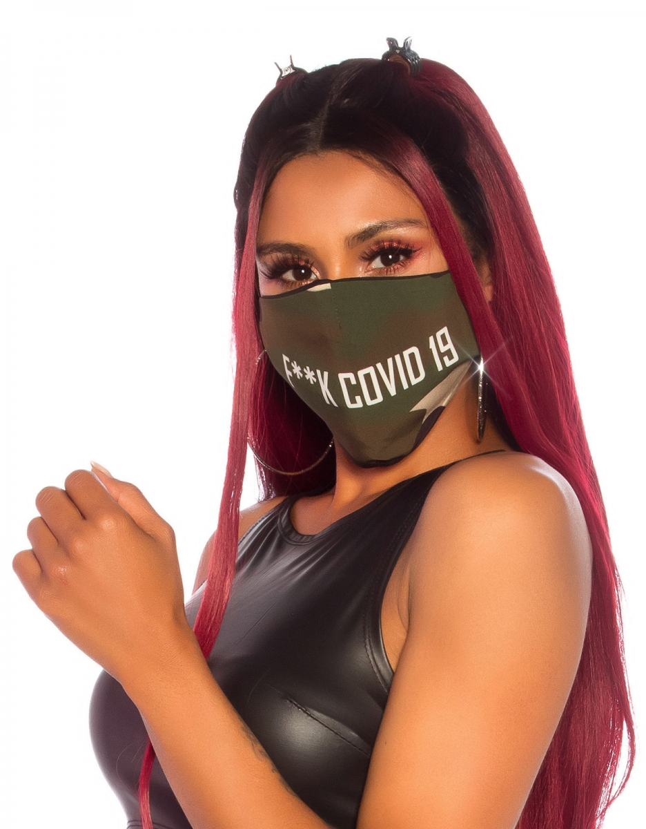 Witzige Stoffmaske mit Print