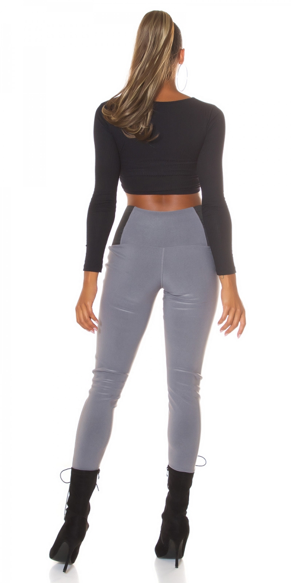 Moderne Leggings mit Stretch-Einsatz - grau