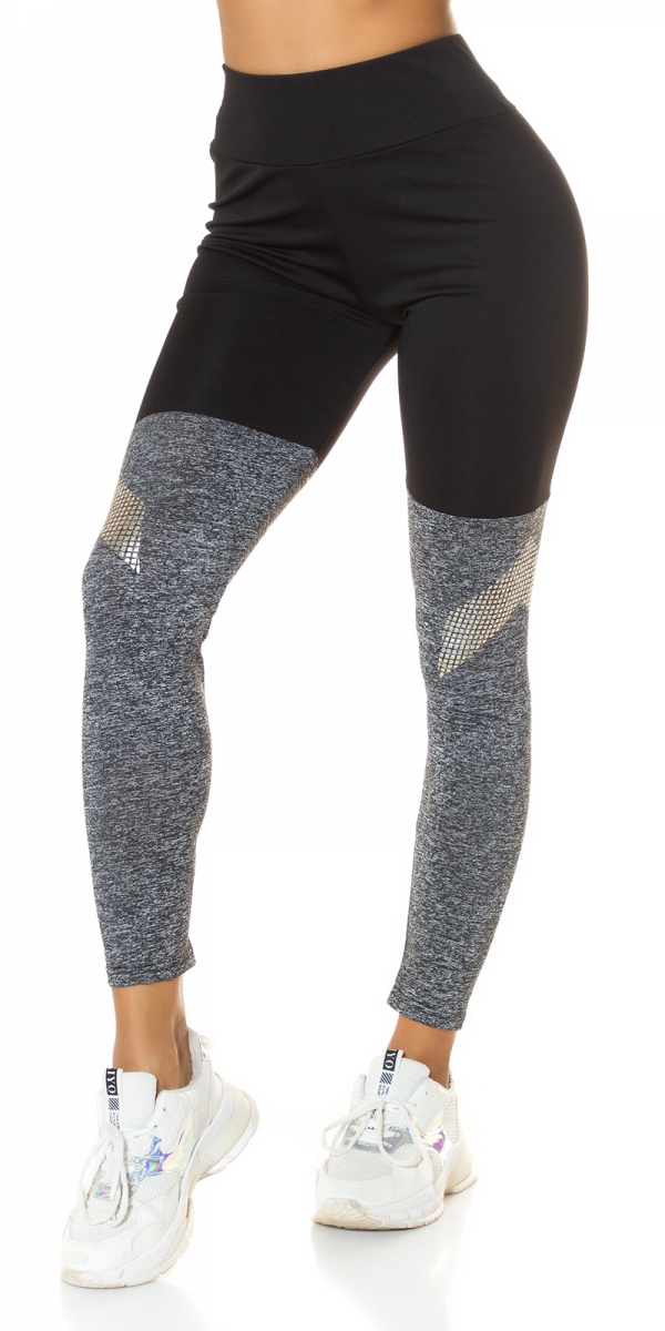Modische Leggings im Overknee Look - schwarz