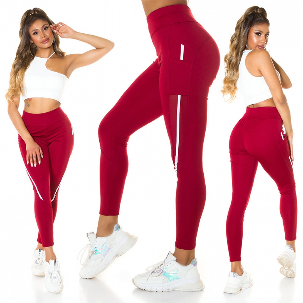 Figurbetonte Fitness-Leggings - bordeaux