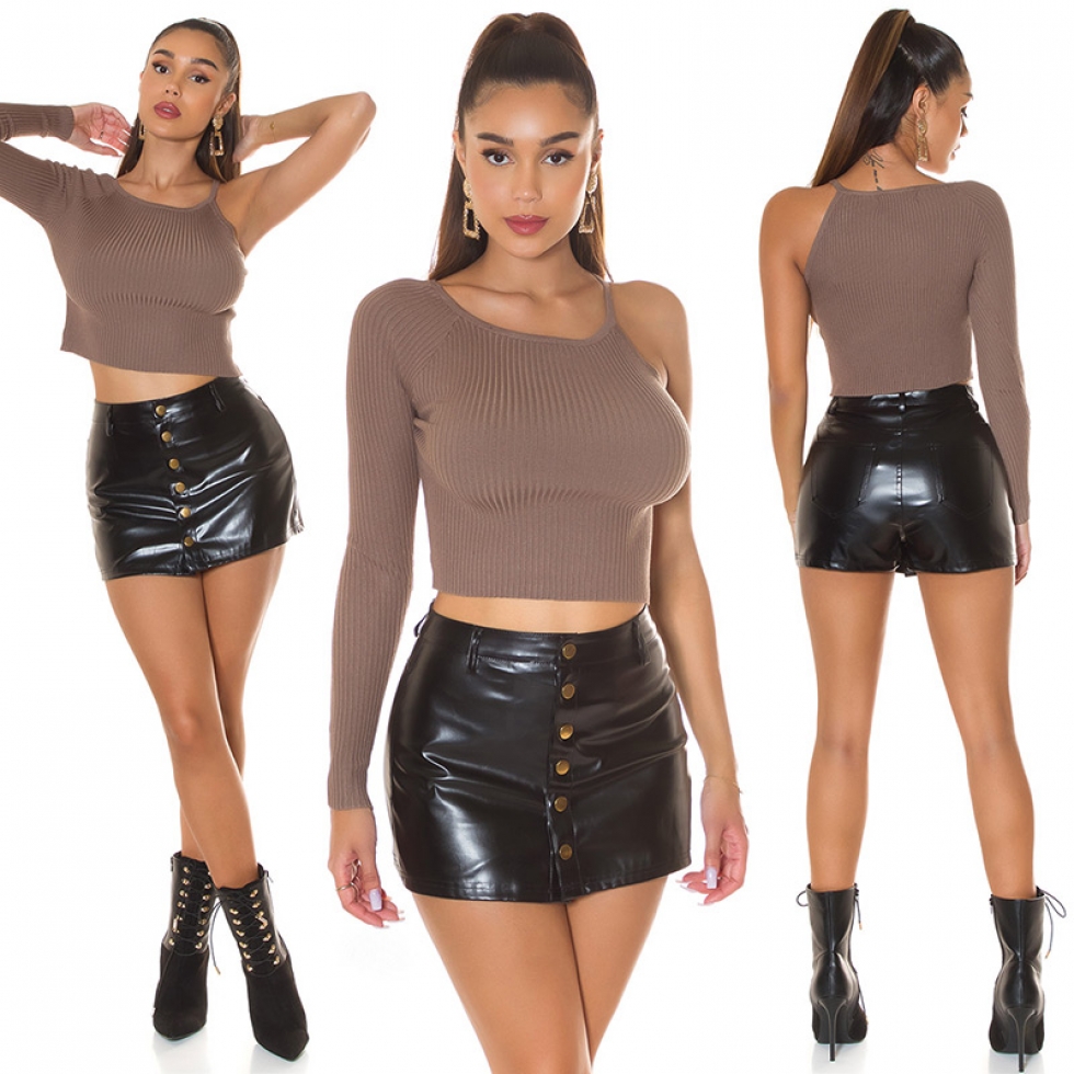 Dünner One Arm Pulli - cappuccino
