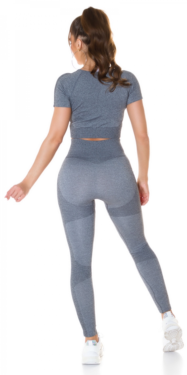 2-tlg. Fitness-Set mit Shape Effekt - dunkelgrau
