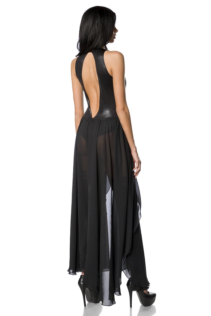 Sexy GoGo-Bodydress im Metallic-Look - schwarz