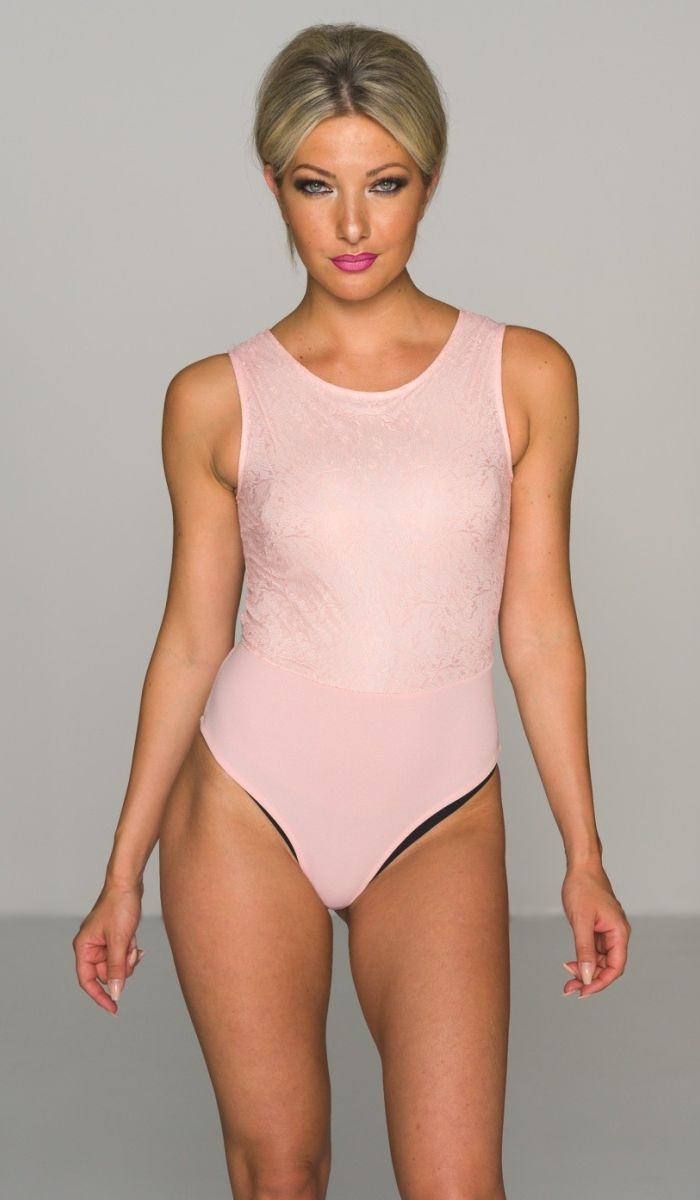 Aufregendes Body-Top mit heißer Rückansicht im Corsagen-Style - rosa