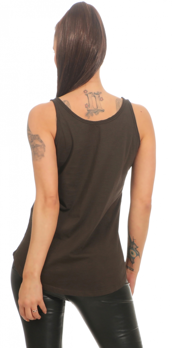 Lässiges Oversize Top im Vintage-Look - espresso