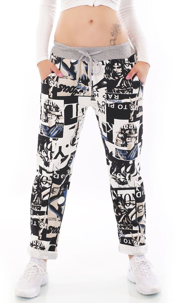 Baggy-Hose-mit-Comic-Prints