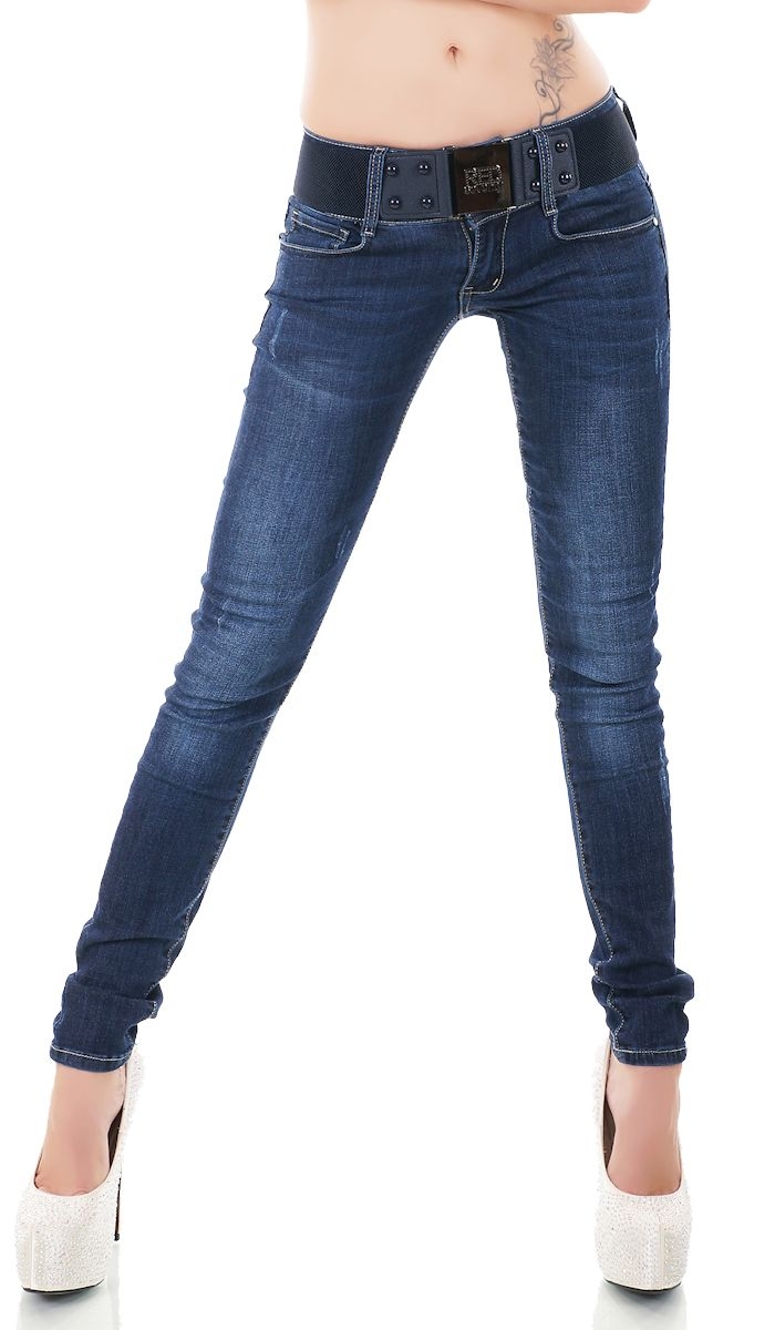 Basic Röhren Jeans Hose
