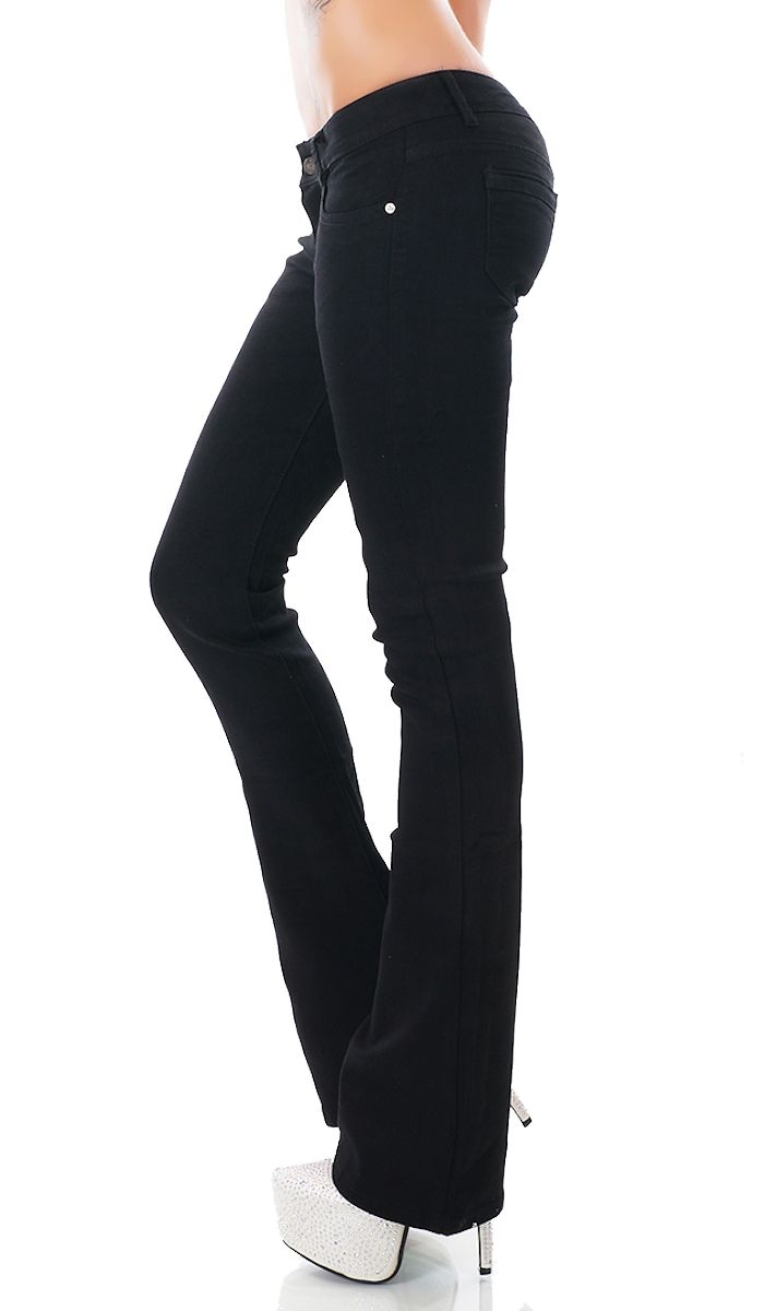 Stretch-Jeans im Bootcut-Style schwarz