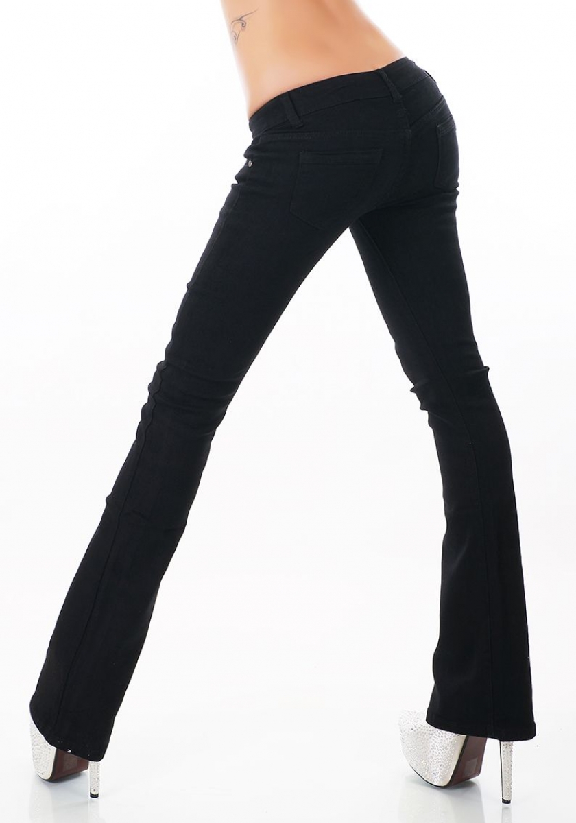 Stretch-Jeans im Bootcut-Style schwarz