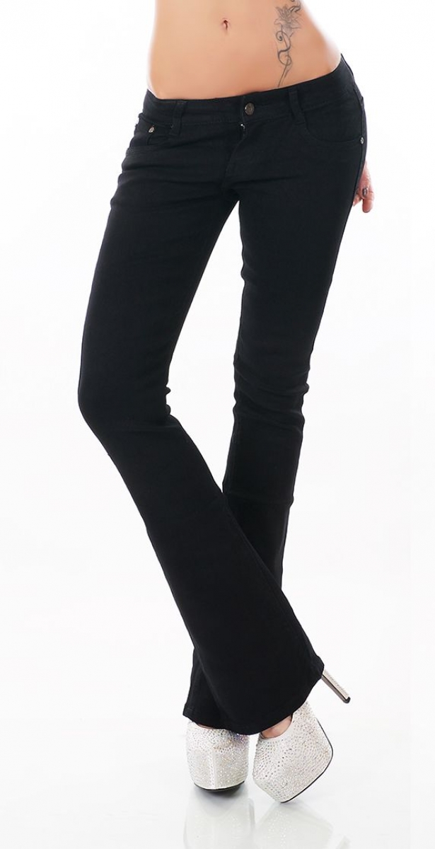 Stretch-Jeans im Bootcut-Style schwarz