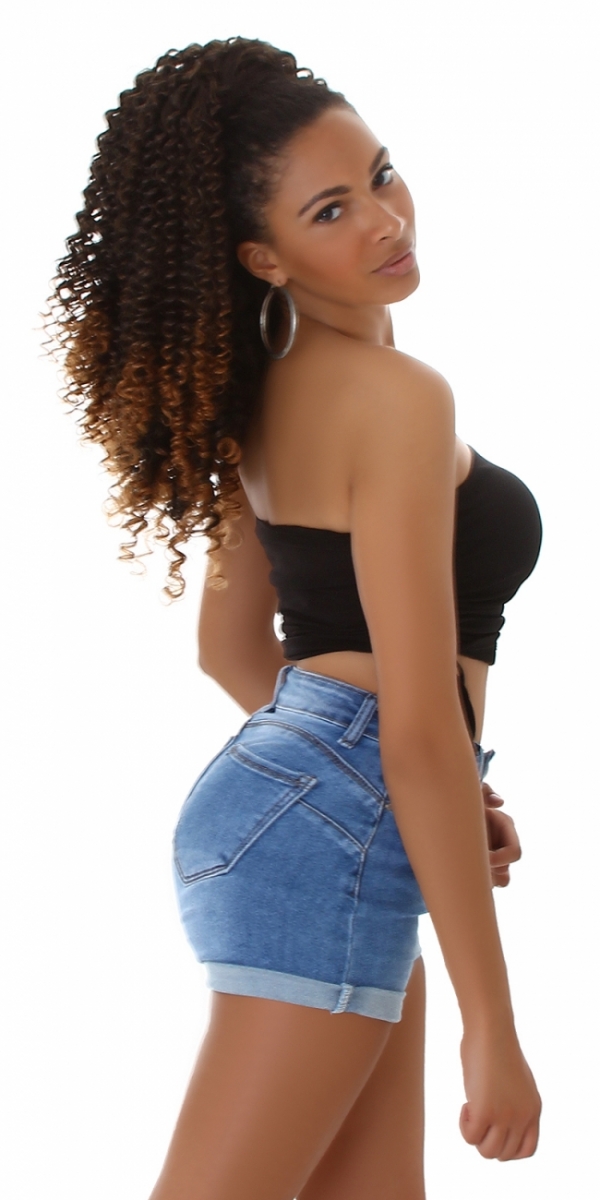 Sexy Jeans Shorts mit Push Up Effekt in blau