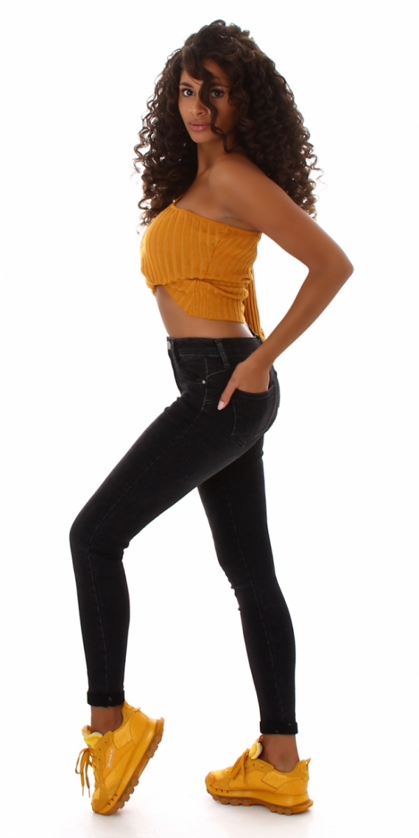Push Up Stretch Jeans in black washed