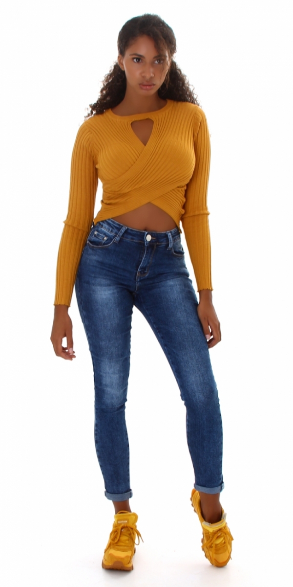 Sexy Push Up Skinny Jeans im aktuellen Wasch-Effekten - blue washed