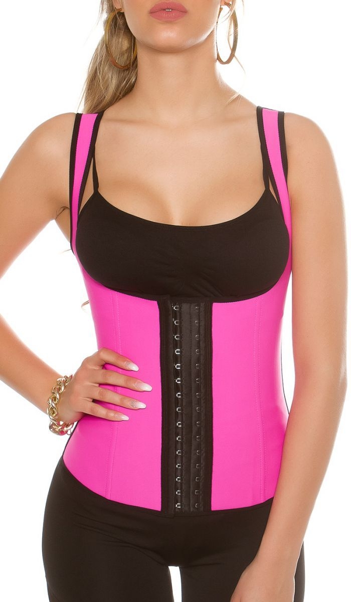 Neopren Shapewear im Corsagen-Style - schwarz/pink
