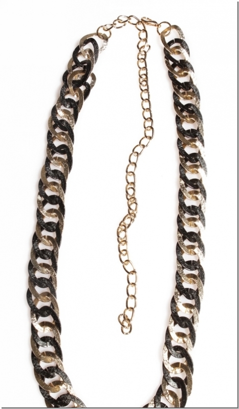 Kettengürtel in Hammerschlag-Optik - schwarz / gold