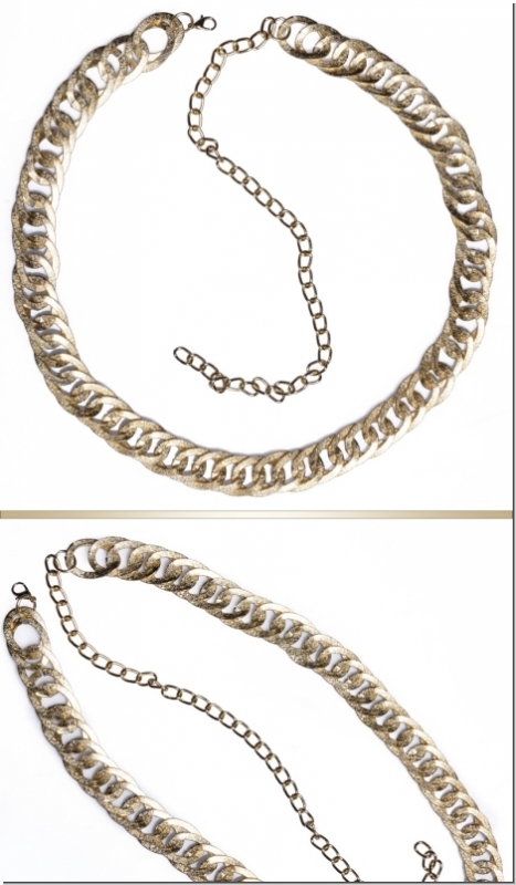Kettengürtel in Hammerschlag-Optik - gold