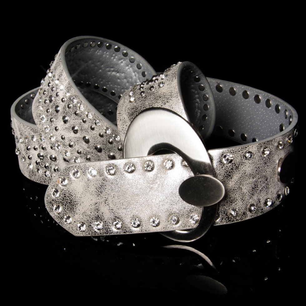 Sexy Hüftgürtel mit Strasssteinen silber