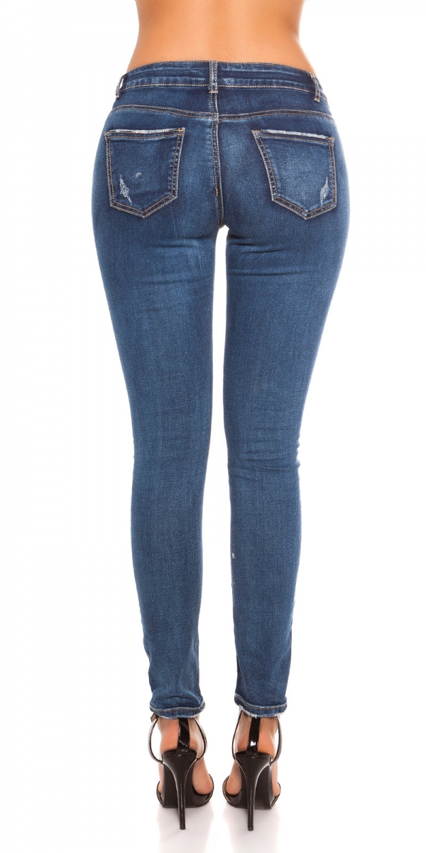 Skinny Jeans im modischen Bi-Color Design - blue washed