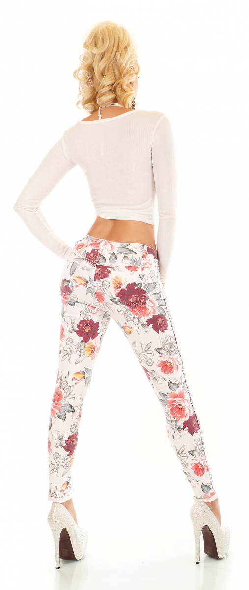 Freche Röhrenjeans im Wende-Design uni weiß oder multicolor
