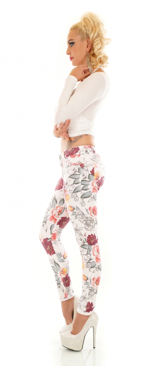 Freche Röhrenjeans im Wende-Design uni weiß oder multicolor