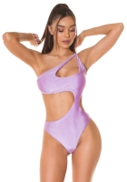 Exklusiver Sexy Monokini mit Cutouts und Softcups - flieder