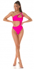 Preview: Exklusiver Sexy Monokini mit Cutouts und Softcups - pink