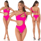 Preview: Exklusiver Sexy Monokini mit Cutouts und Softcups - pink