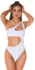 Exklusiver Sexy Monokini mit Cutouts und Softcups - weiß