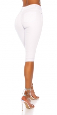 Preview: Moderne Capri-Jeans im Used-Look - weiß