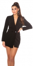 Blazer-Jacke im modischen Farb-Mix - schwarz