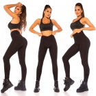 Preview: Figurbetonte Push Up Leggings im High Waist-Look - schwarz