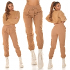 Preview: High Waist Hose im modischen Cargo-Look - cappuccino