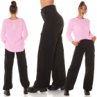 Preview: Moderne High Waist Hose im Cargo-Look - schwarz