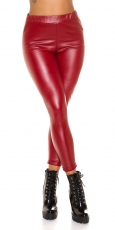 Modische Thermo-Leggings im Leder-Look - bordeaux